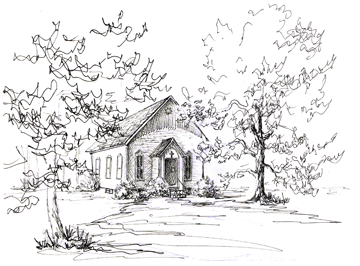Shady Grove Church by Donna Peters, artist